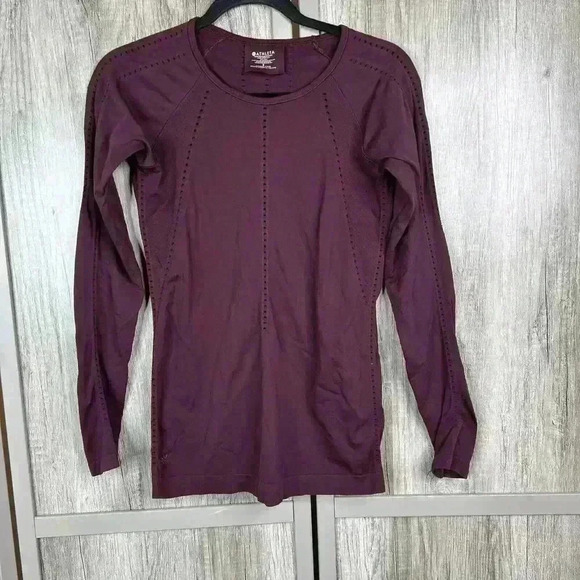 Athleta Long Sleeve Top Small Shirt Purple Cabernet Burgundy Foothill Sz S - Picture 1 of 6